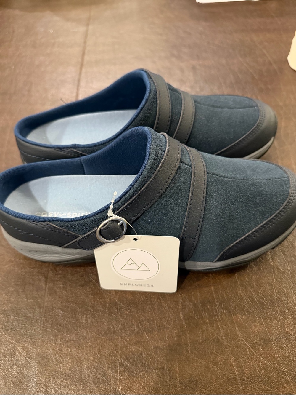 Easy Spirit Women’s Slip-On Mules — Navy Blue